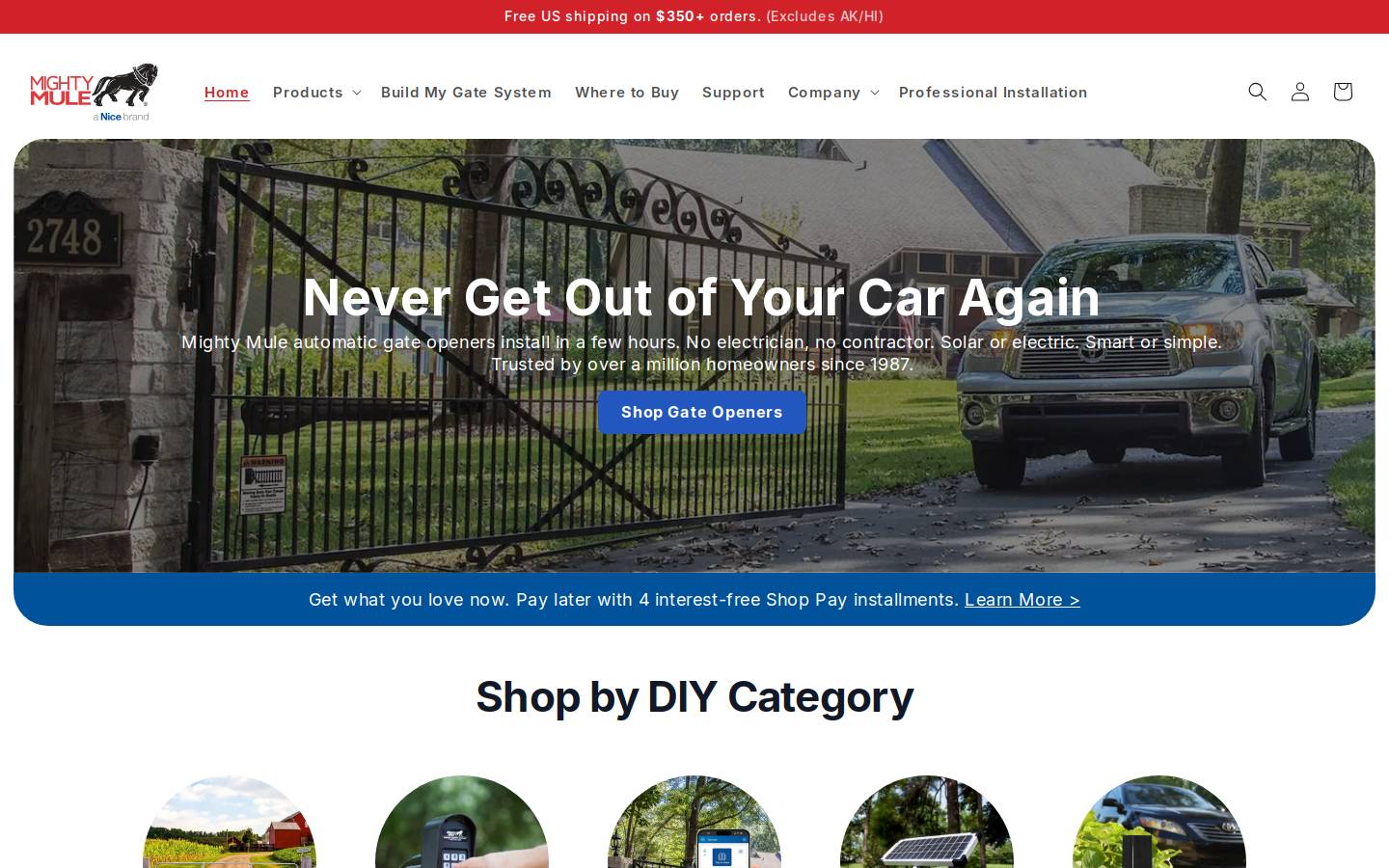 mightymule.com homepage screenshot