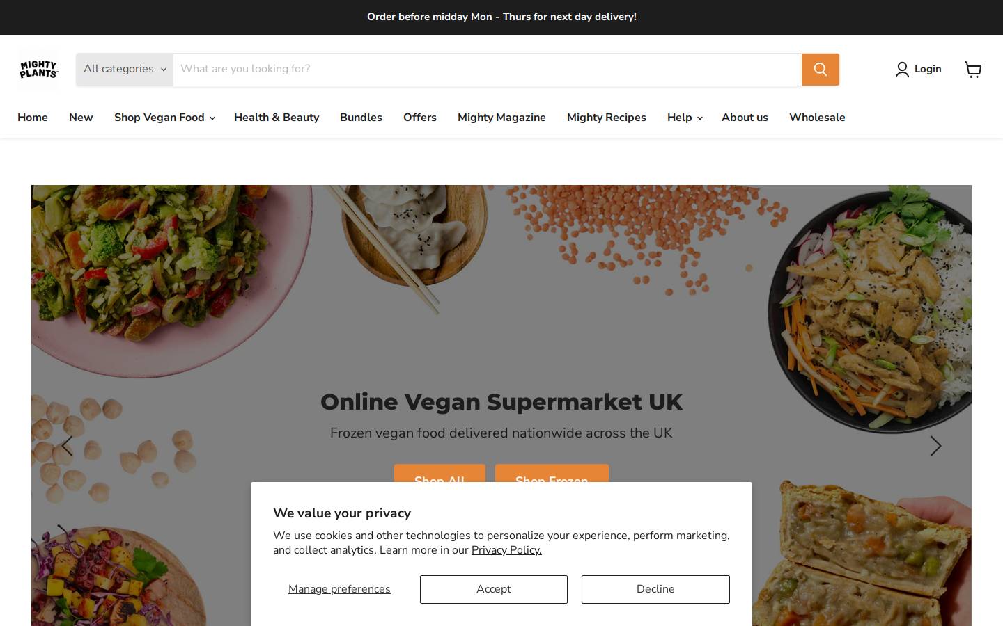 Mightyplants homepage screenshot