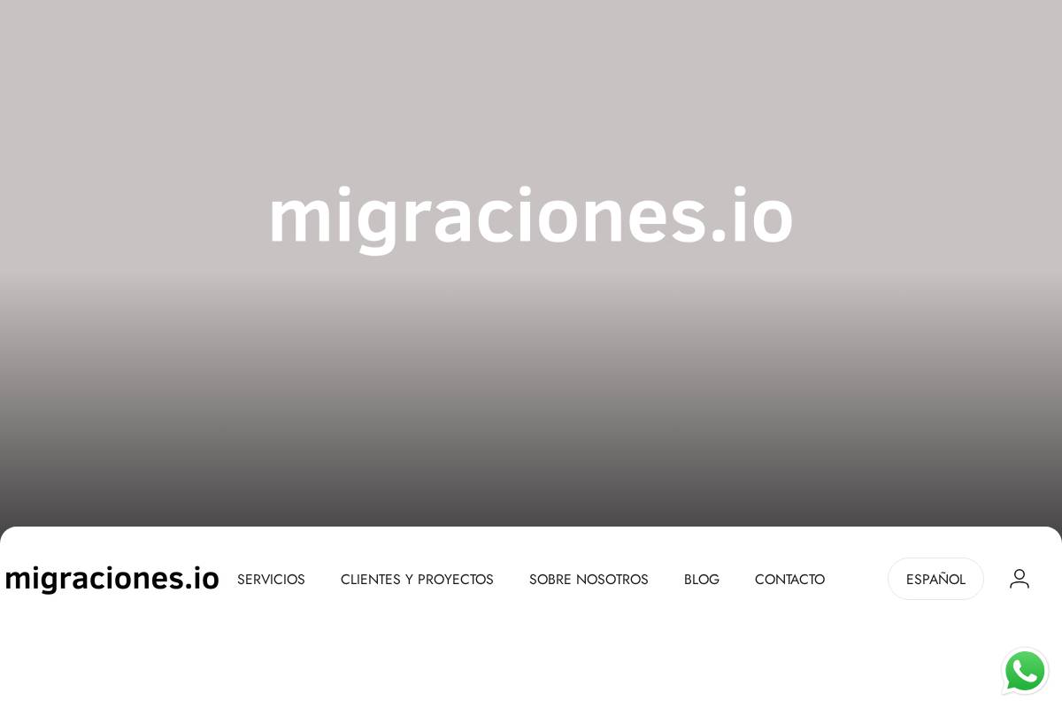 Migraciones homepage screenshot
