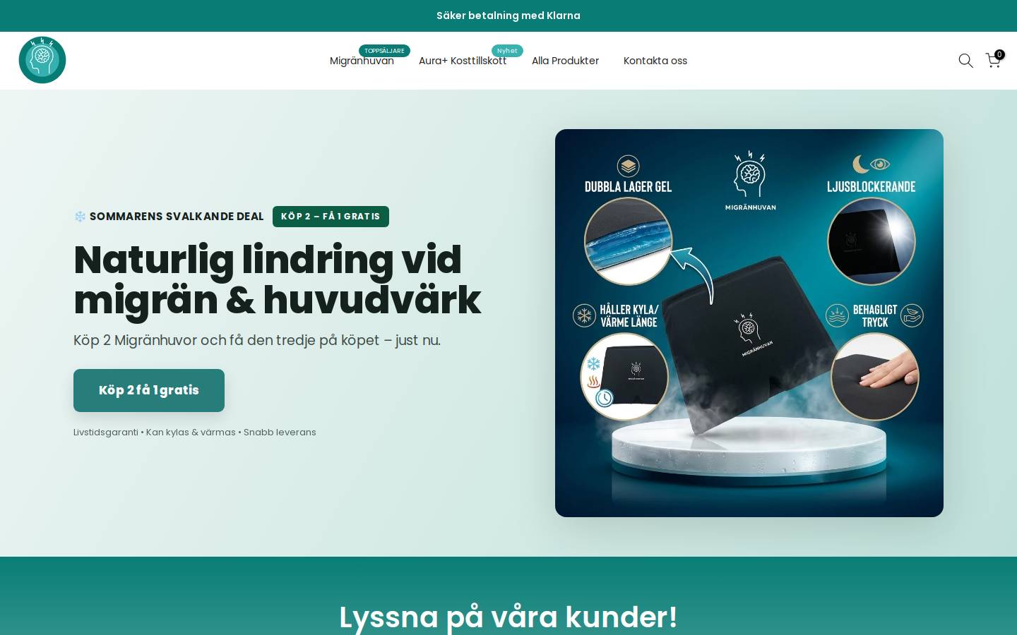 Migranhuvan homepage screenshot