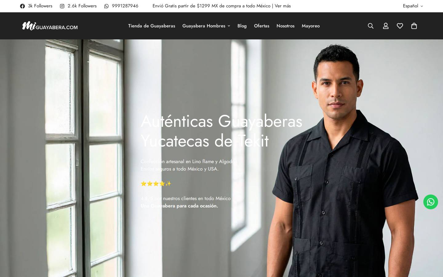miguayabera.com homepage screenshot