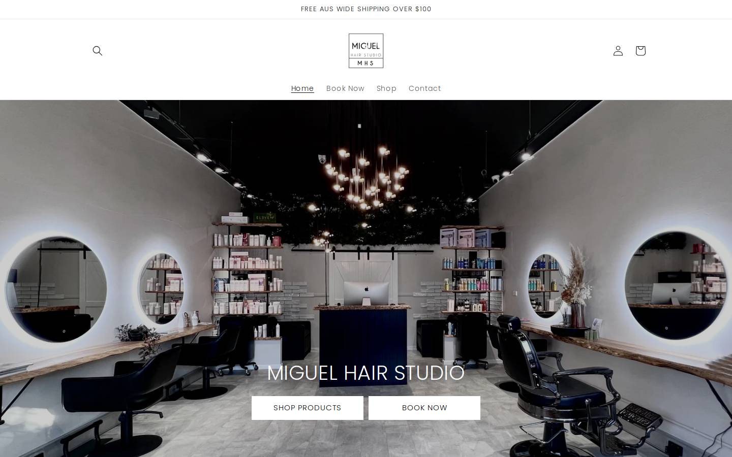 miguelhairstudio.com.au homepage screenshot