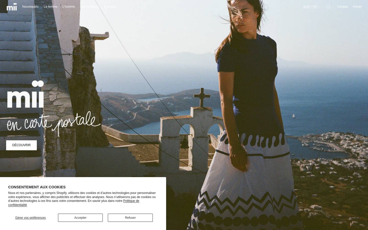 miicollection.com homepage screenshot