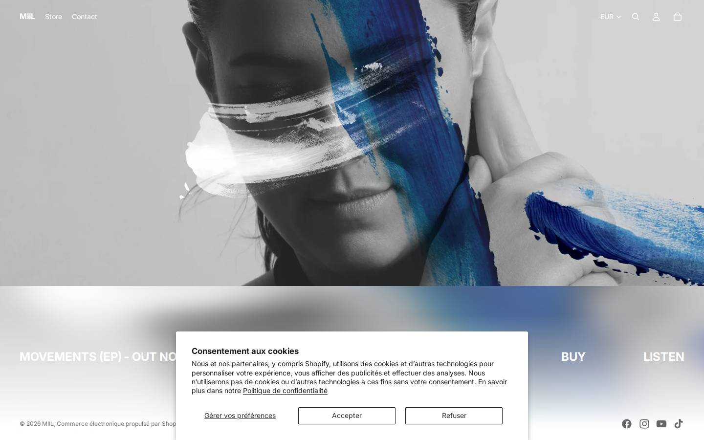 miilmusic.com homepage screenshot