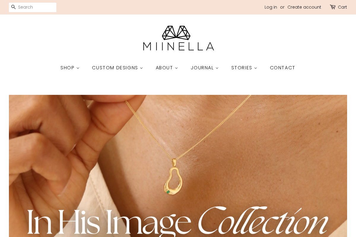 Miinella Jewellery homepage screenshot