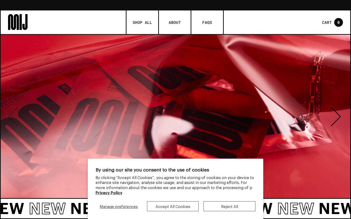 Mijmasks homepage screenshot