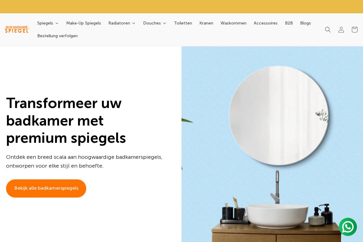 Mijnbadkamerspiegel homepage screenshot