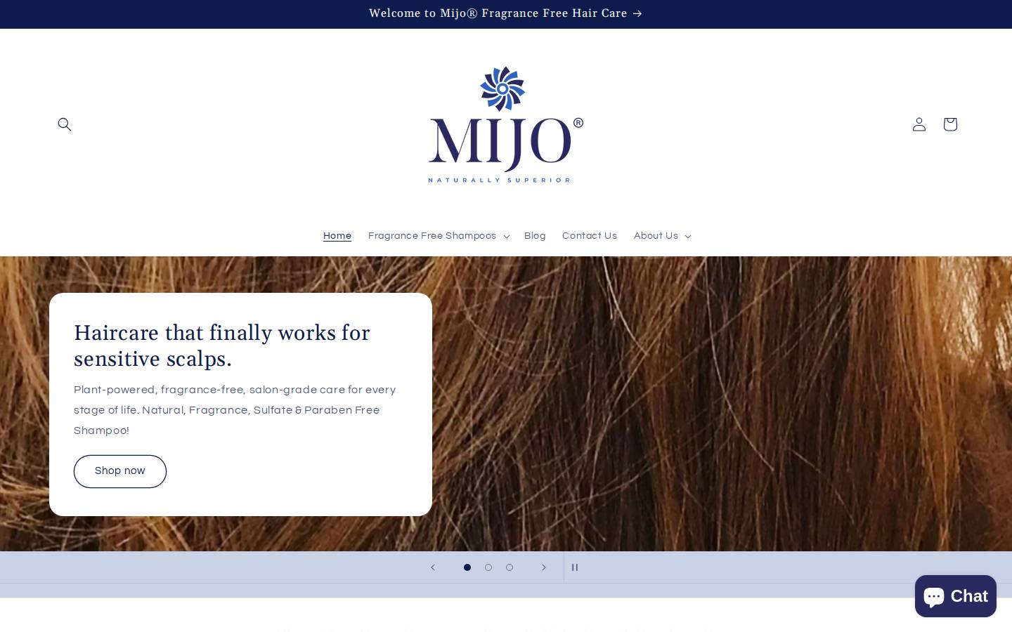 mijohair.com homepage screenshot
