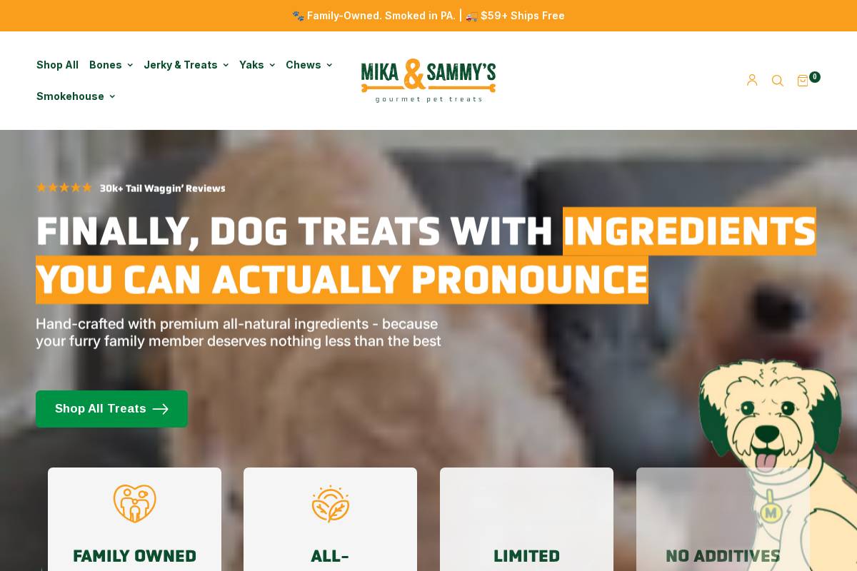 Mikaandsammys homepage screenshot