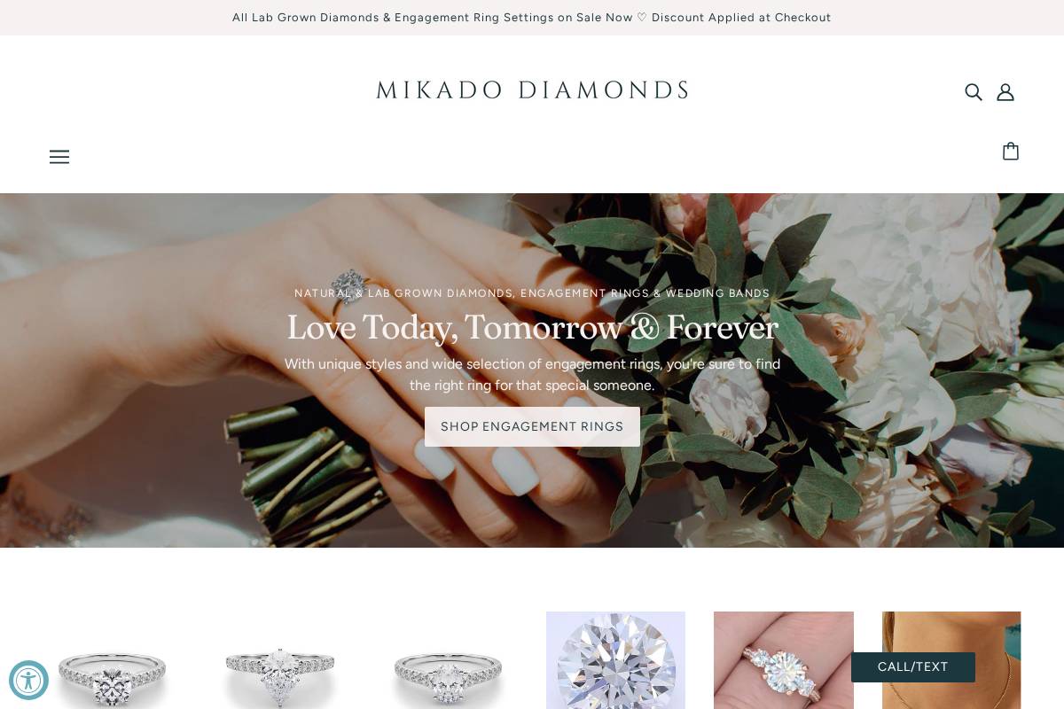 Mikadodiamonds homepage screenshot