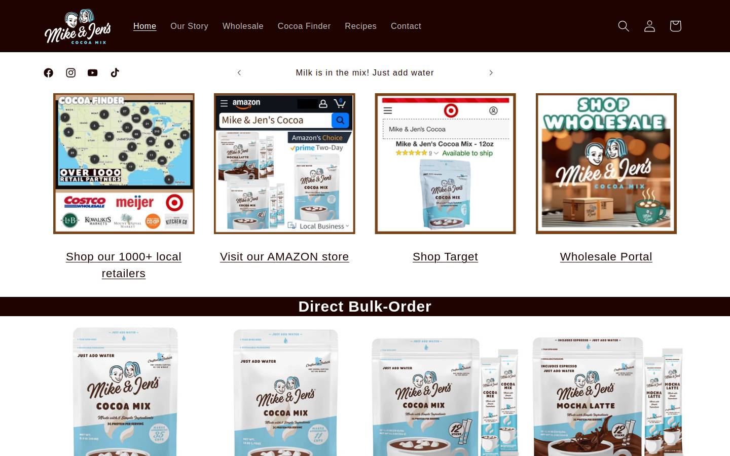 mikeandjens.com homepage screenshot
