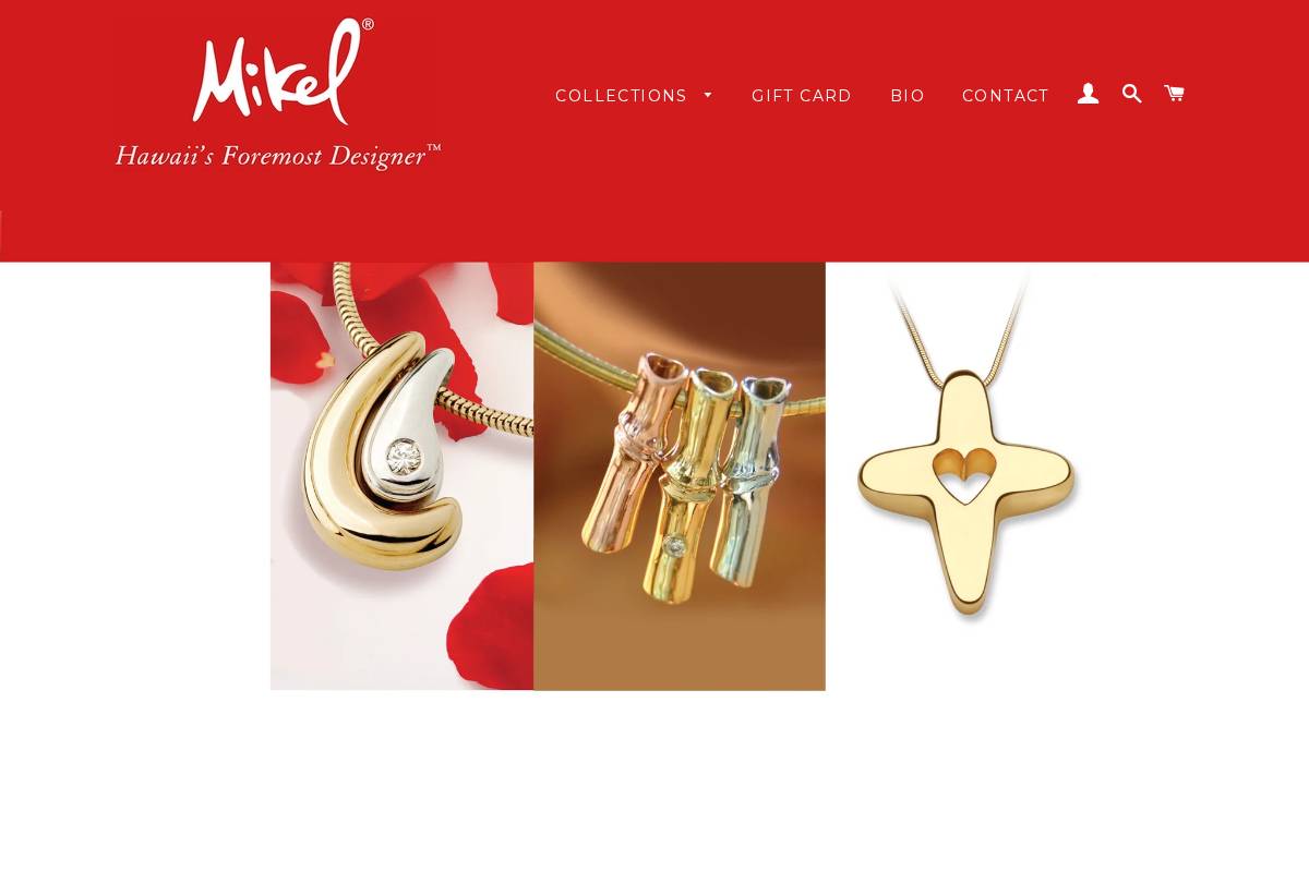 mikeljewelry.com homepage screenshot