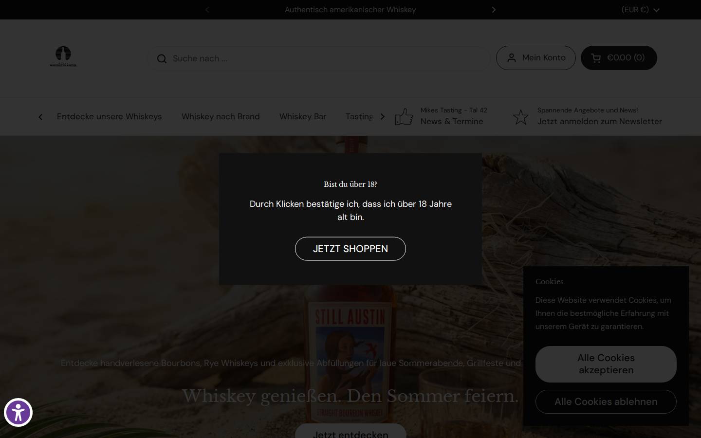 mikes-whiskeyhandel.de homepage screenshot