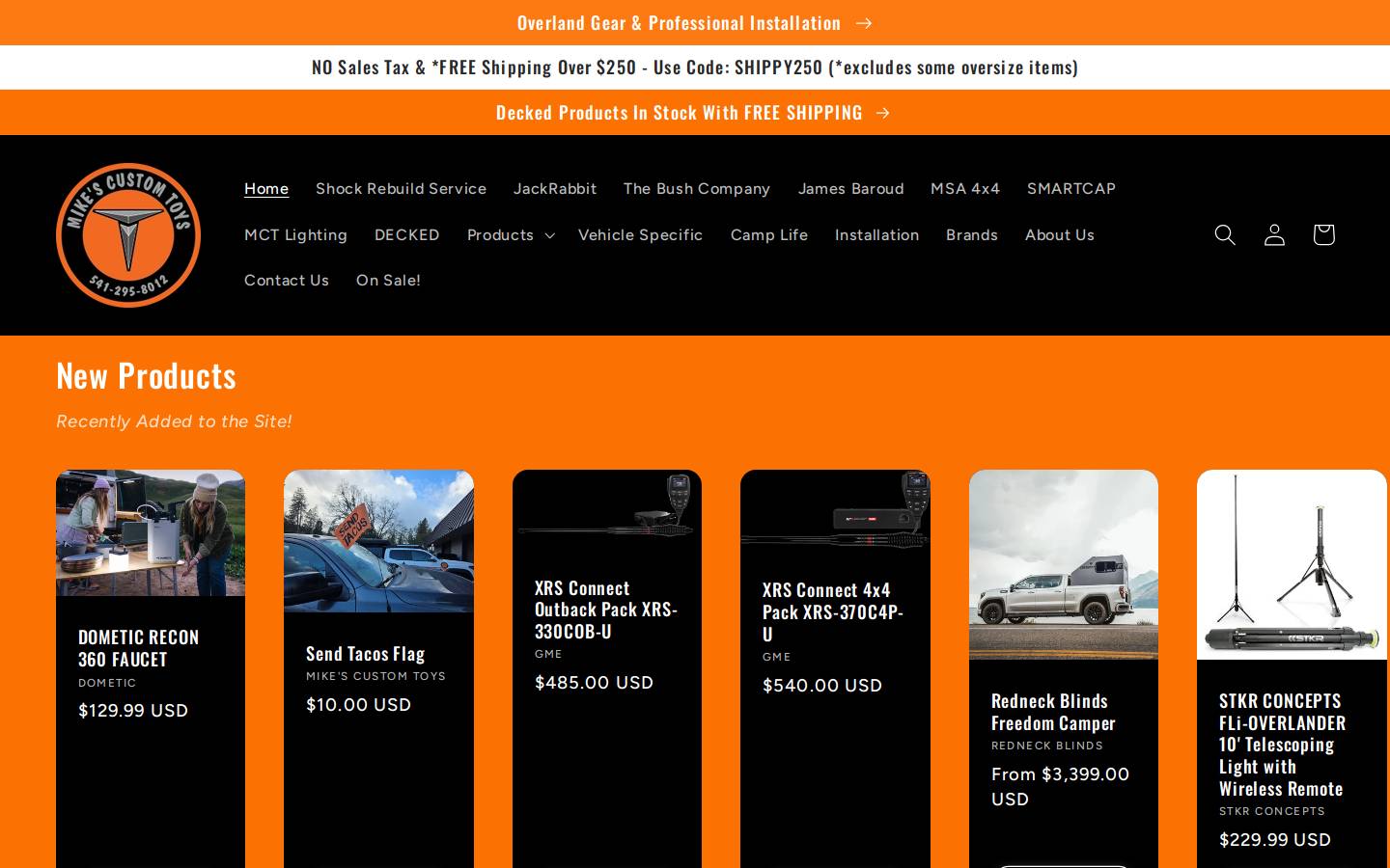 mikescustomtoys.com homepage screenshot