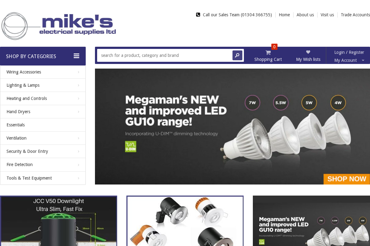 mikeselectrical.co.uk homepage screenshot