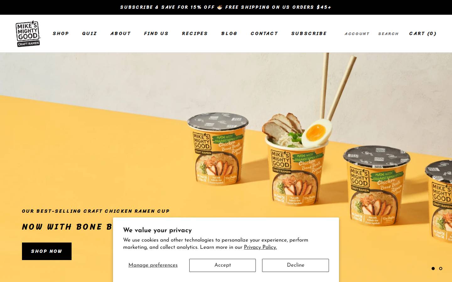 mikesmightygood.com homepage screenshot