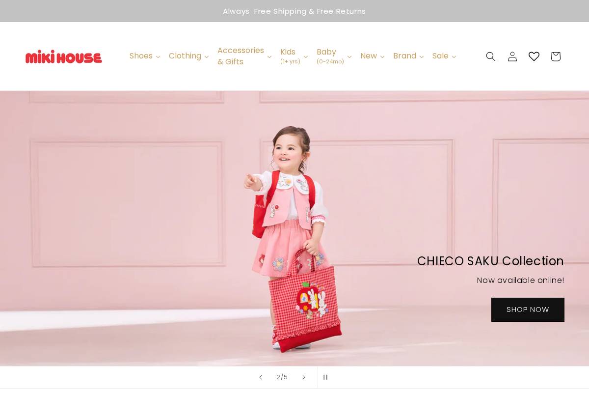 mikihouse-usa.com homepage screenshot