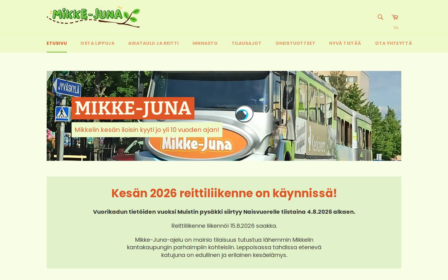 mikkejuna.com homepage screenshot