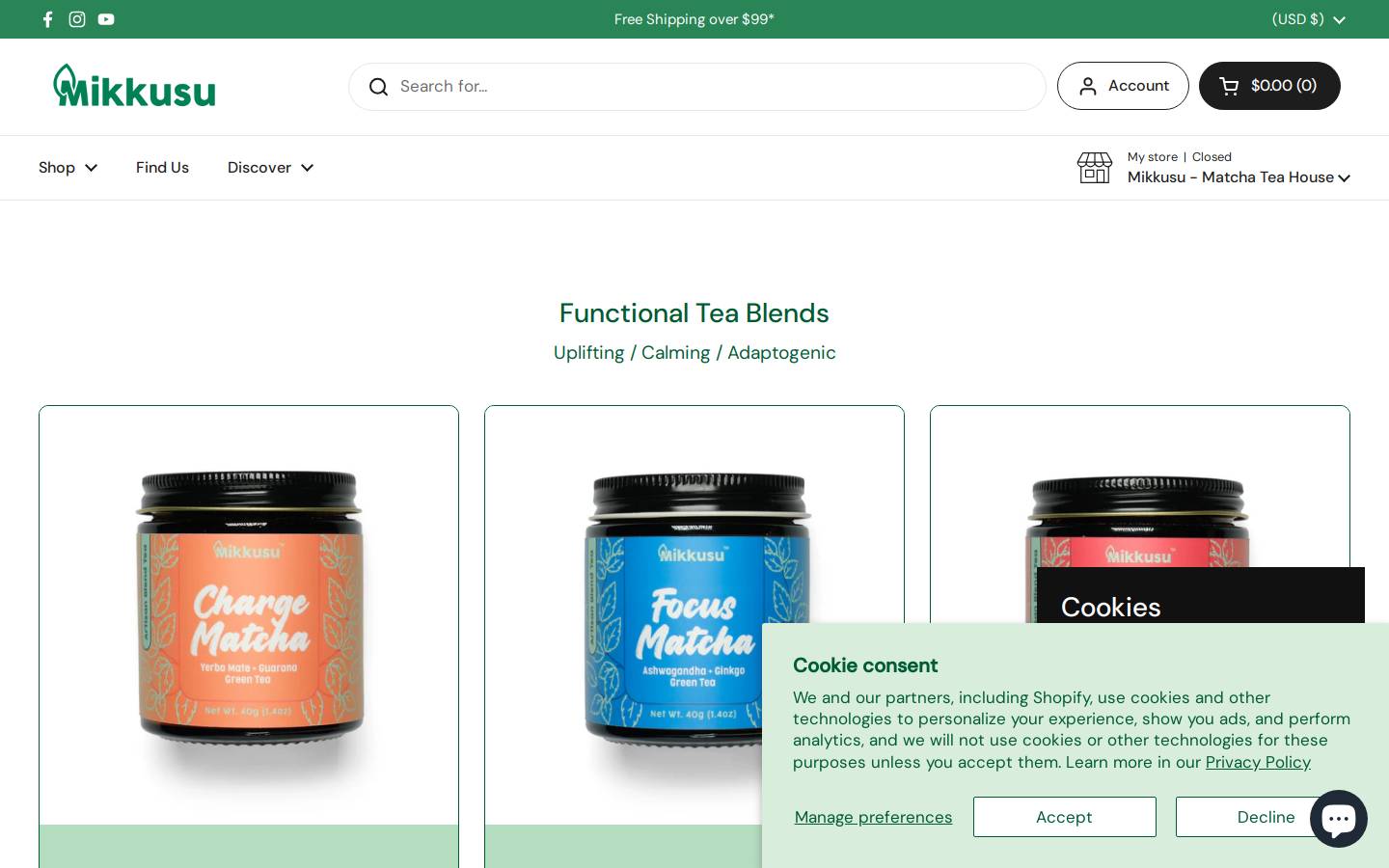 mikkusumatcha.com homepage screenshot