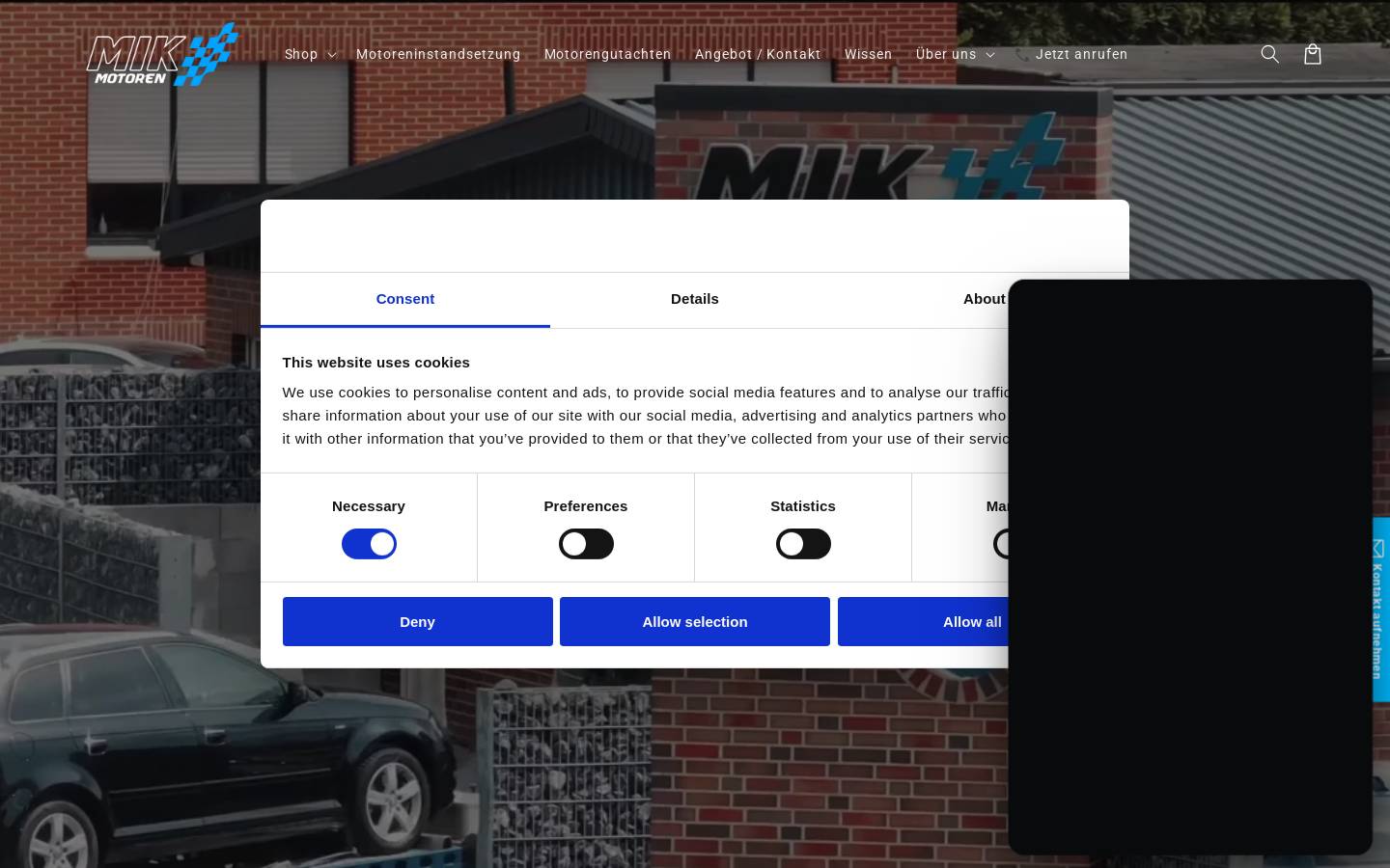 mikmotoren.de homepage screenshot
