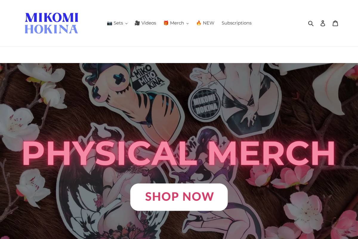 mikomihokinashop.com homepage screenshot