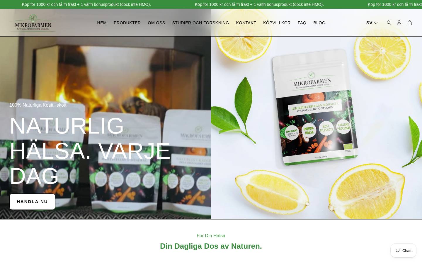 Mikrofarmen homepage screenshot