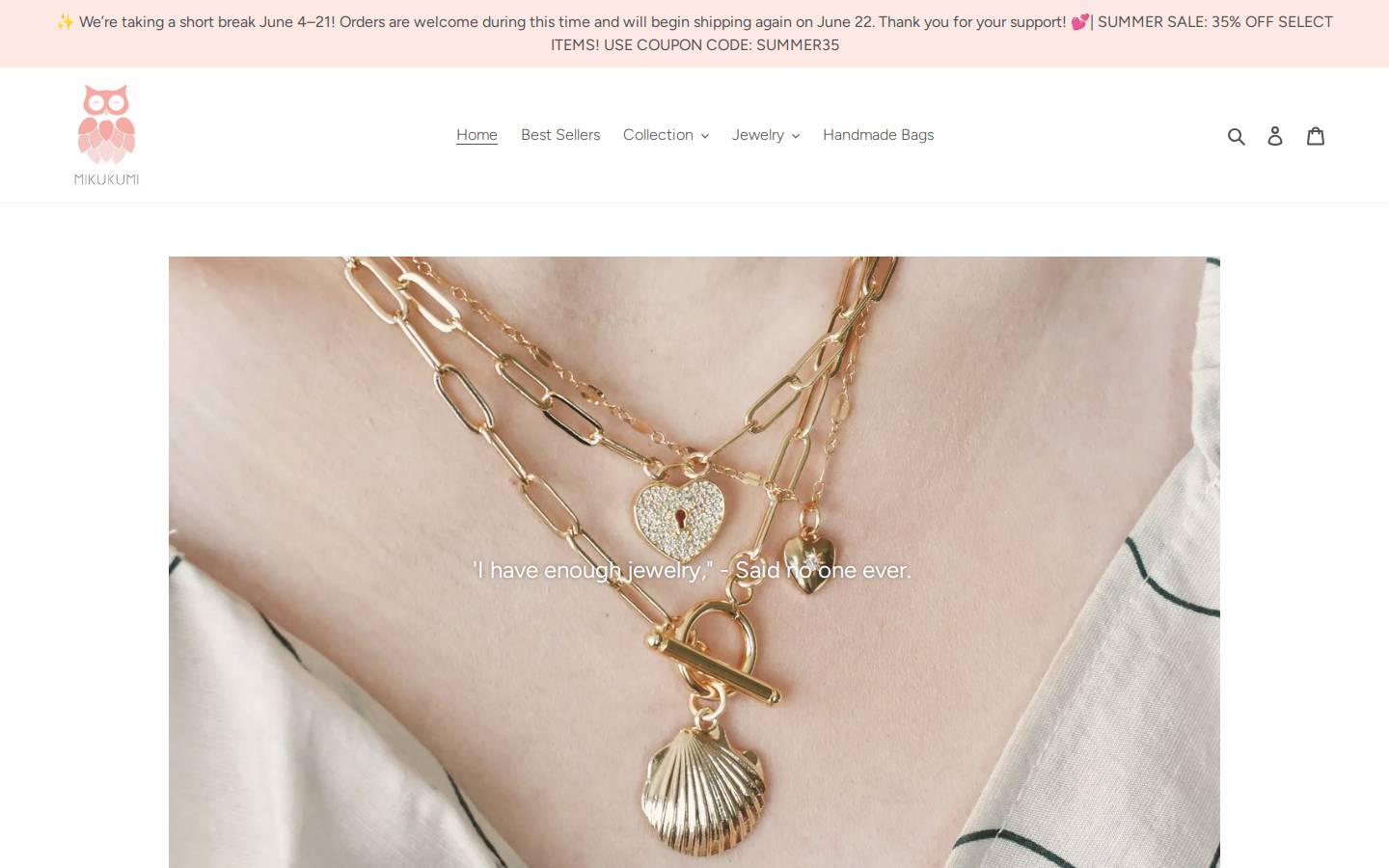 mikukumi.com homepage screenshot