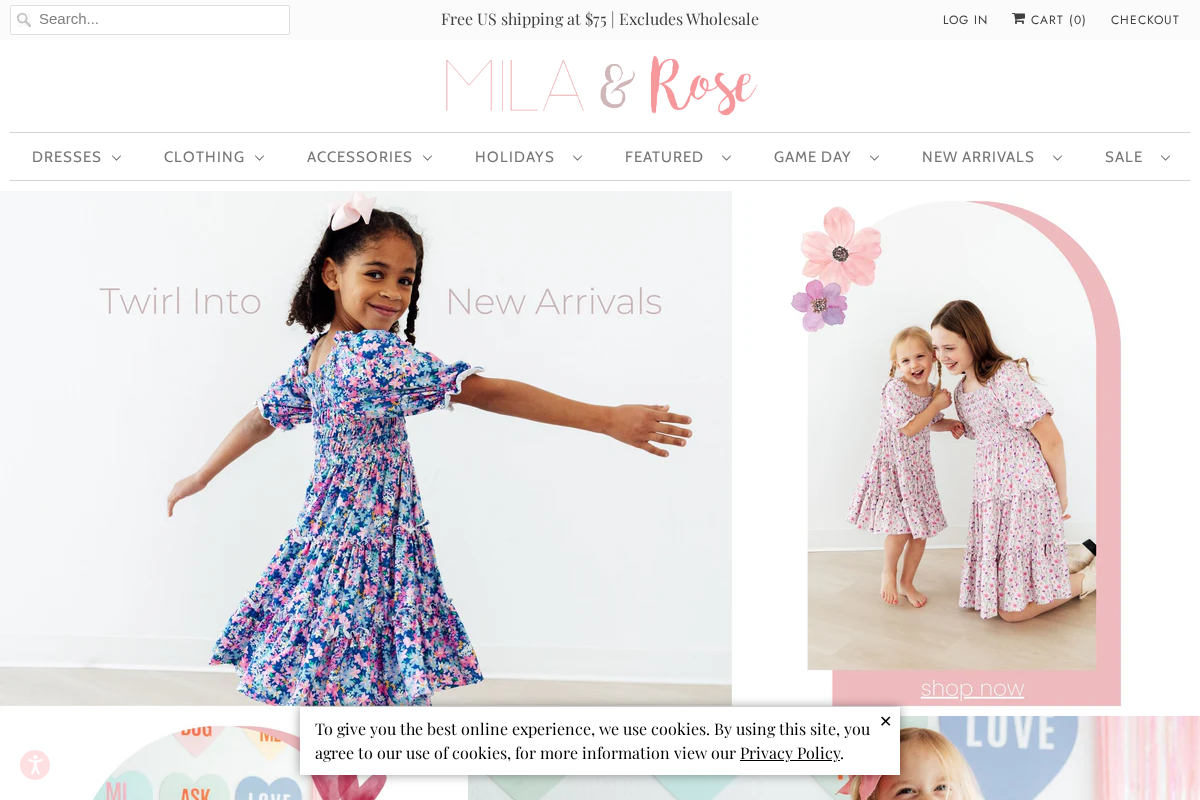 Mila & Rose ® homepage screenshot