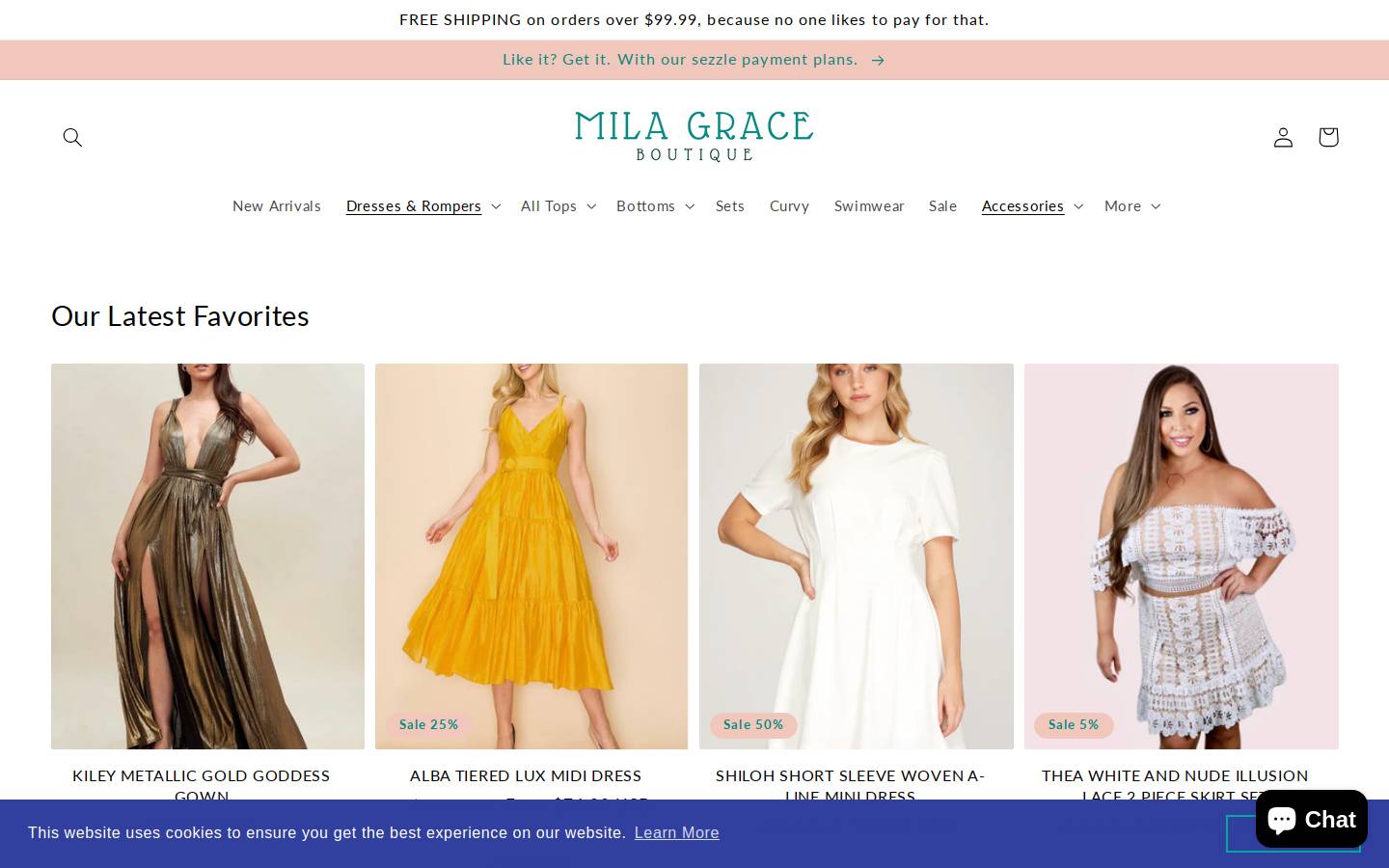 milagraceboutique.com homepage screenshot