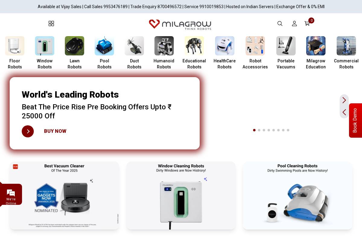 milagrowhumantech.com homepage screenshot
