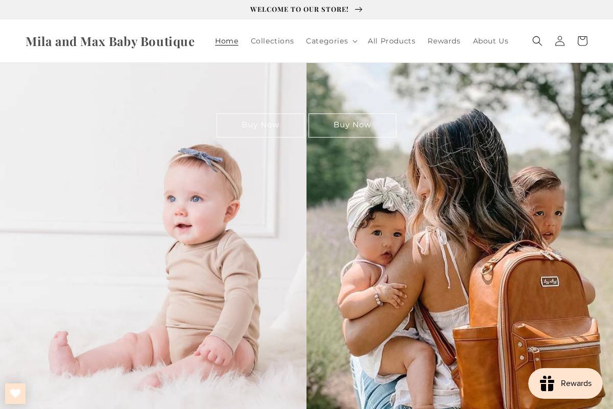 milamaxbaby.com homepage screenshot