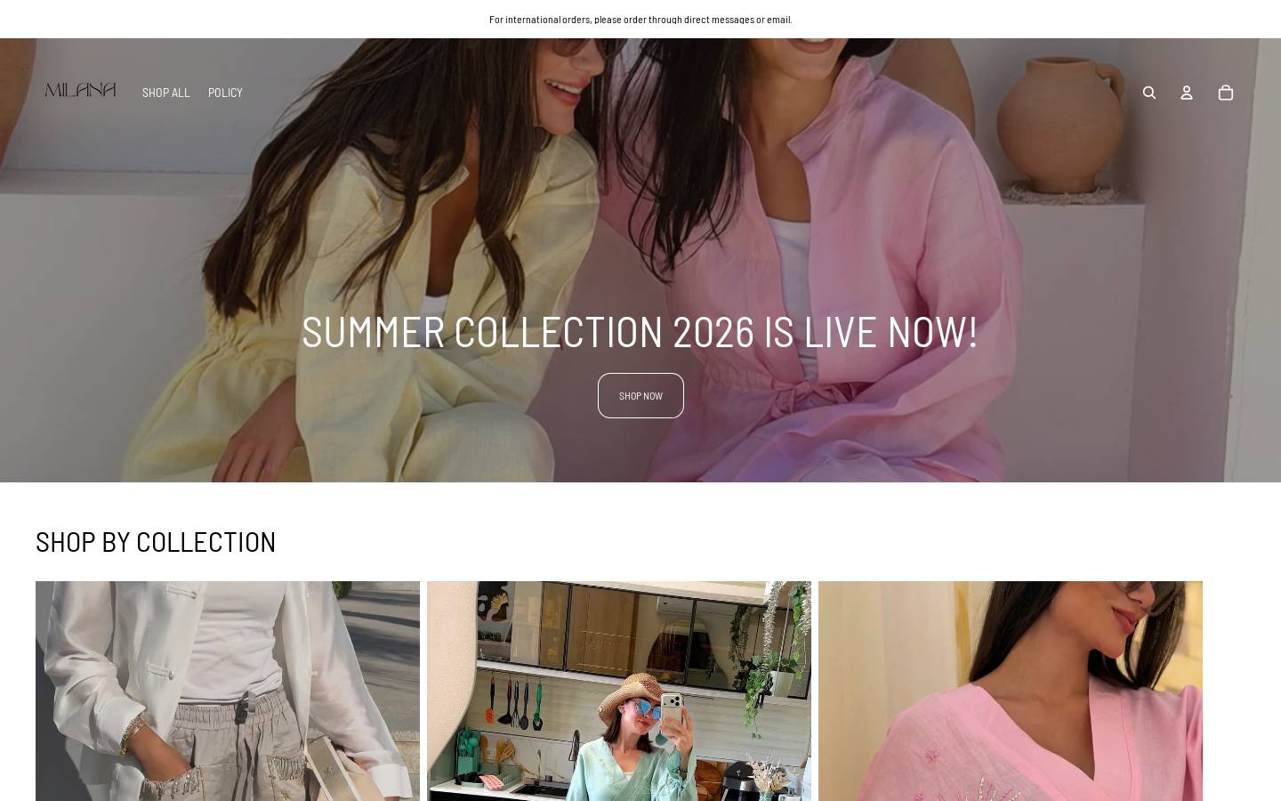 milana-eg.com homepage screenshot