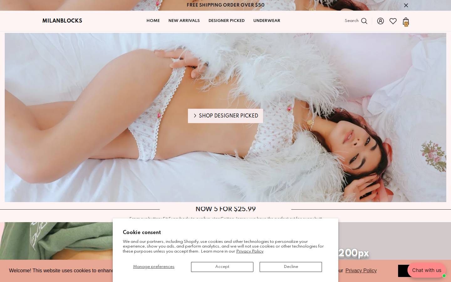 Milanblocks.com homepage screenshot