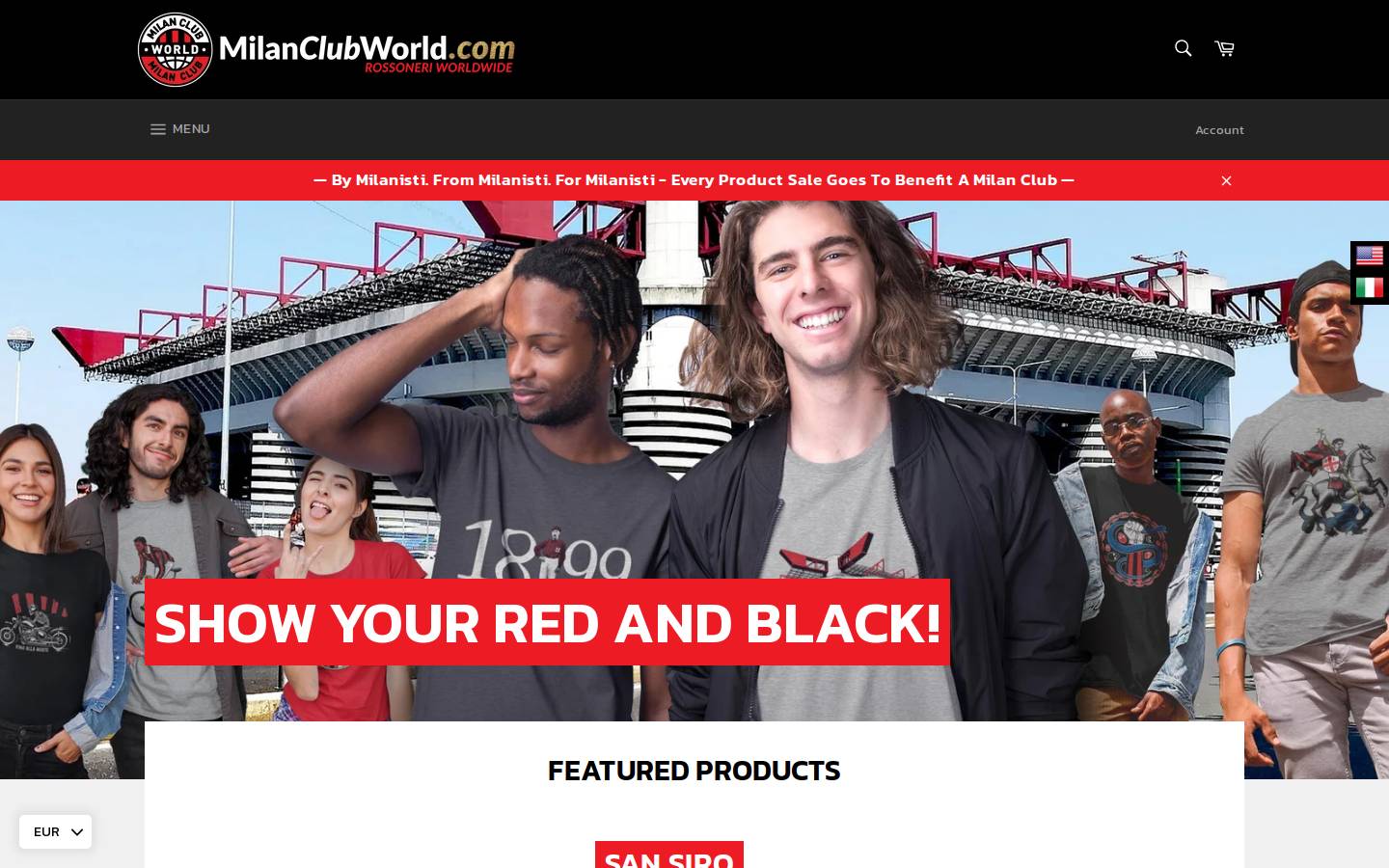 milanclubworld.com homepage screenshot
