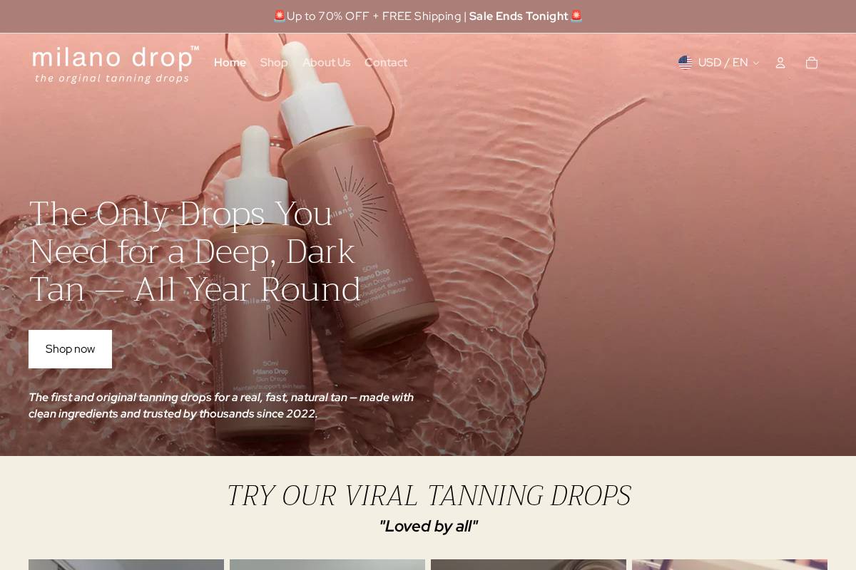 Milanodrop homepage screenshot