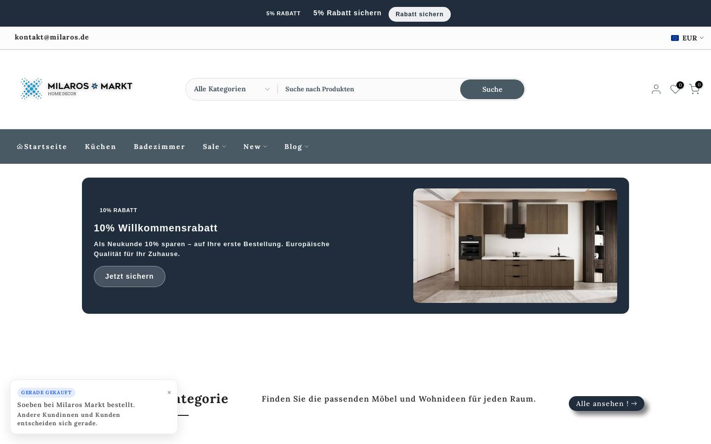 milaros.de homepage screenshot
