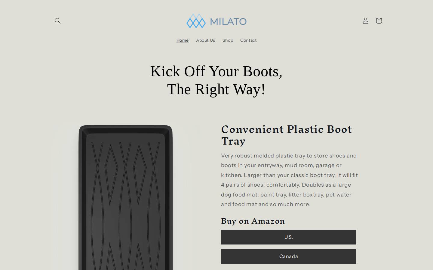 milatoproducts.com homepage screenshot