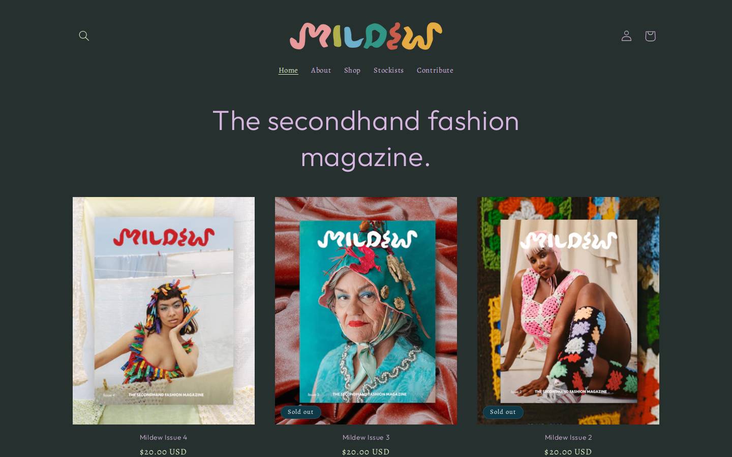 mildewmag.com homepage screenshot