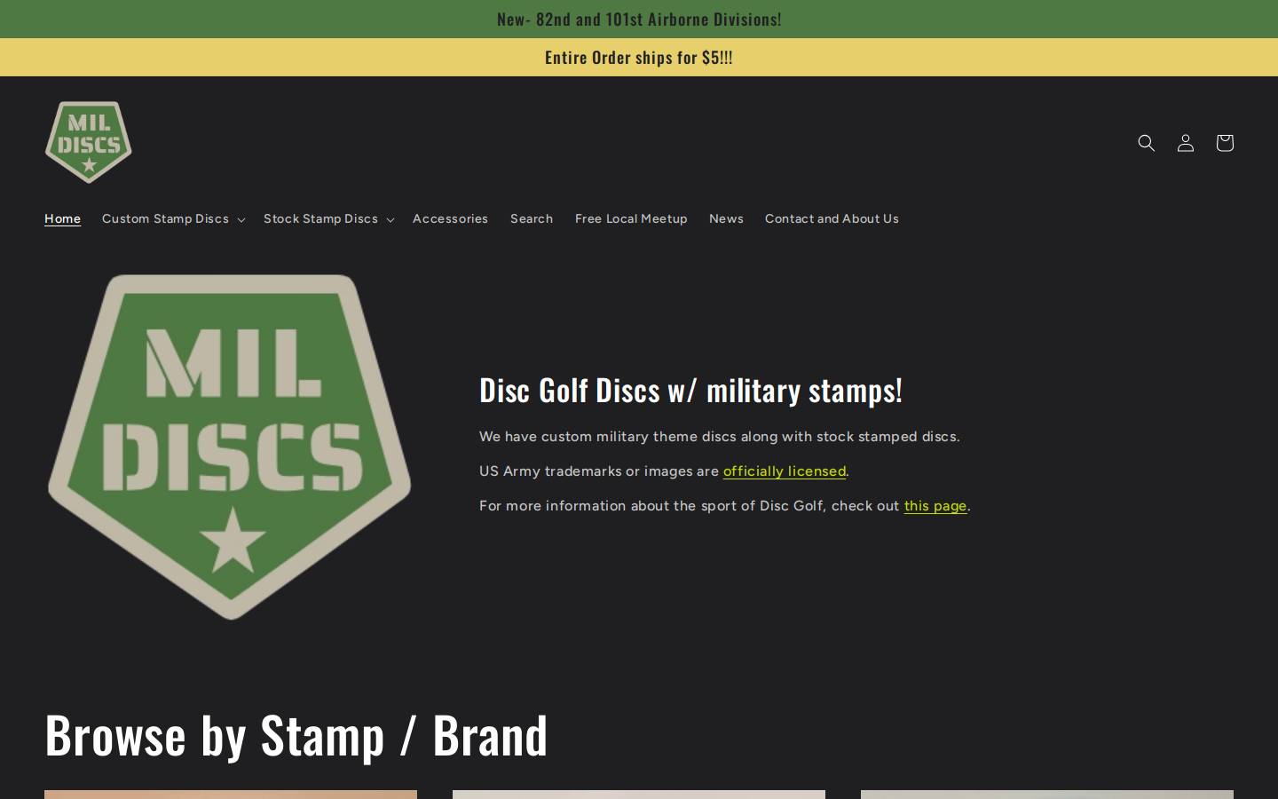 mildiscs.com homepage screenshot