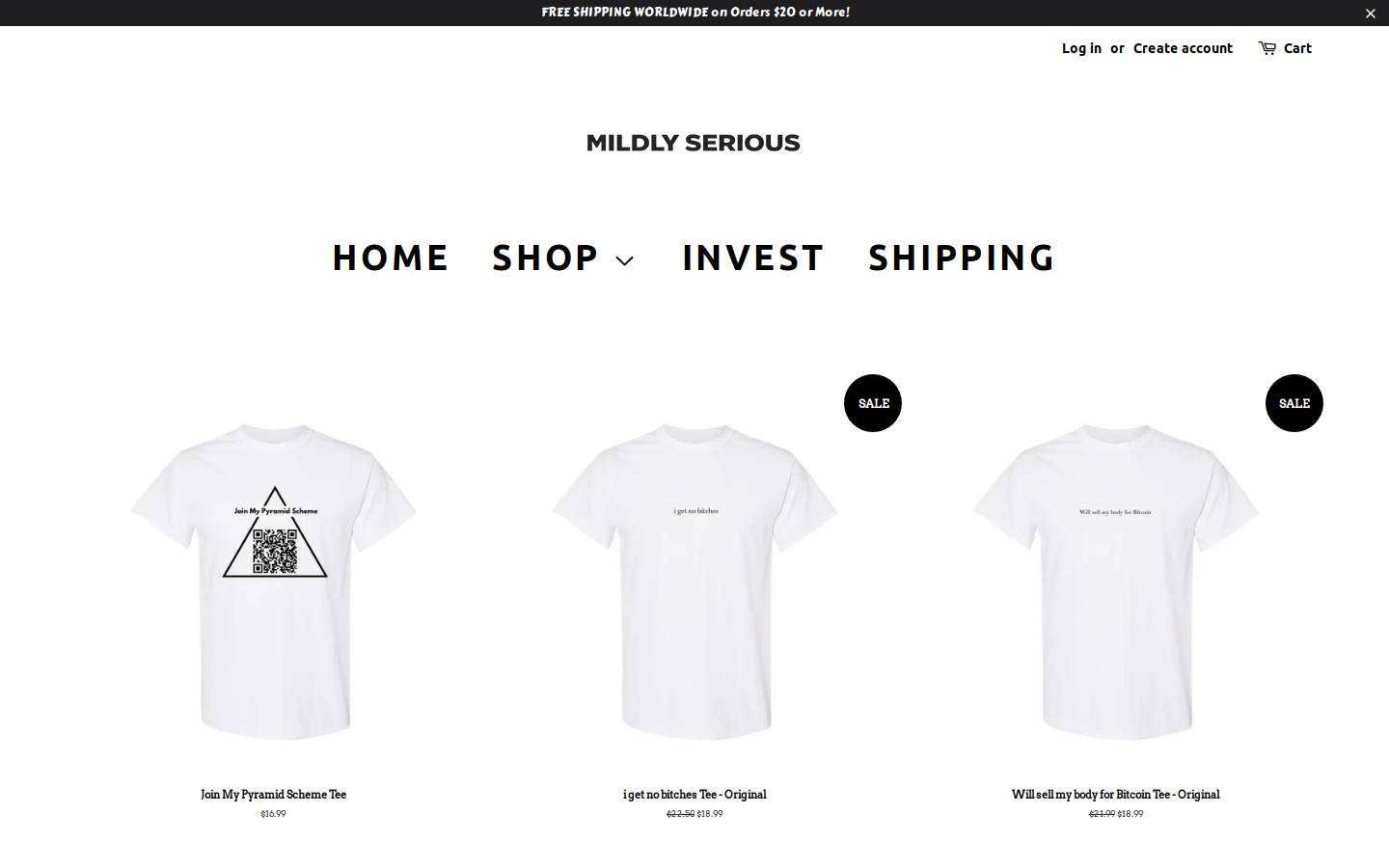 mildlyserious.com homepage screenshot