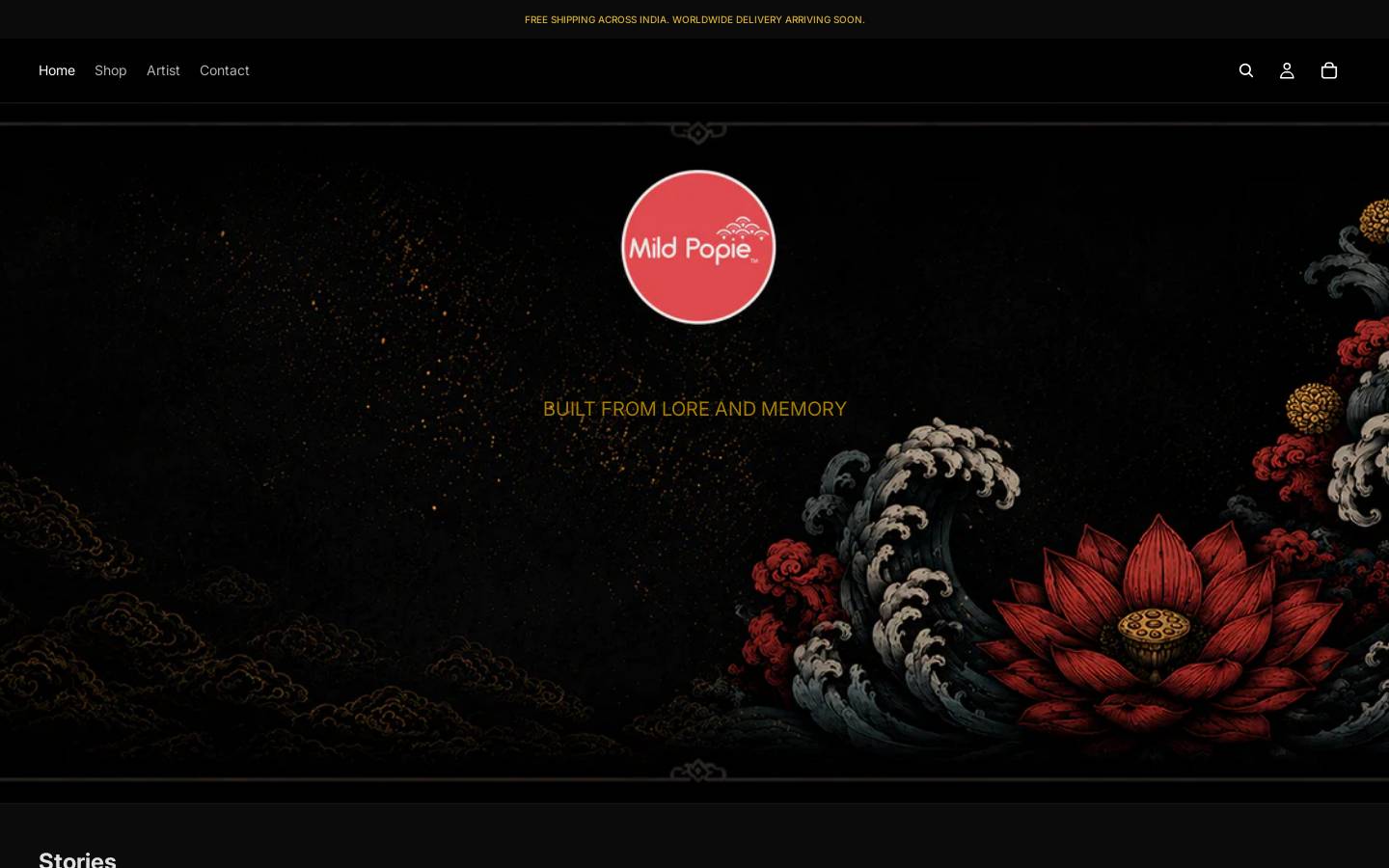 mildpopie.com homepage screenshot