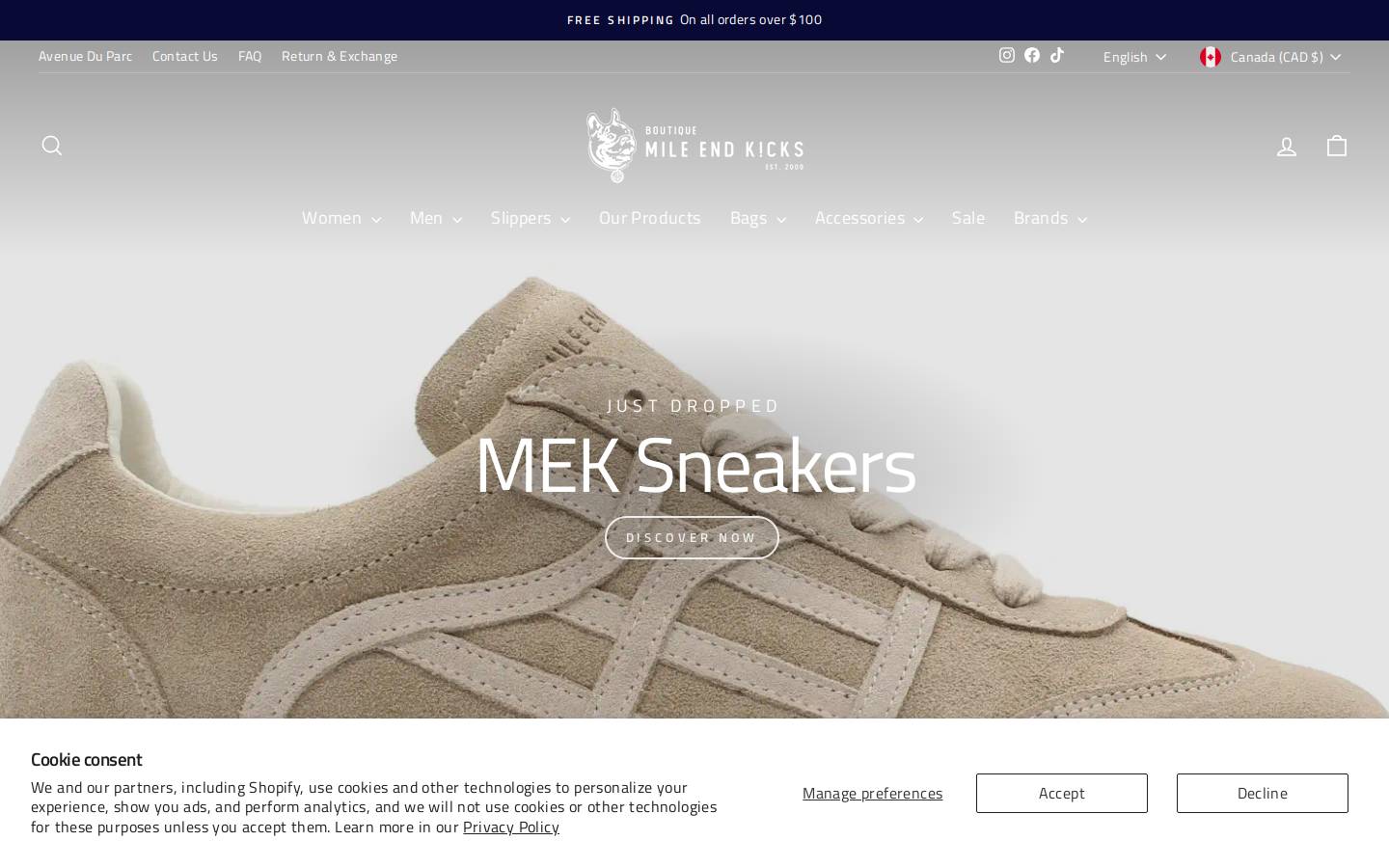 mileendkicks.ca homepage screenshot