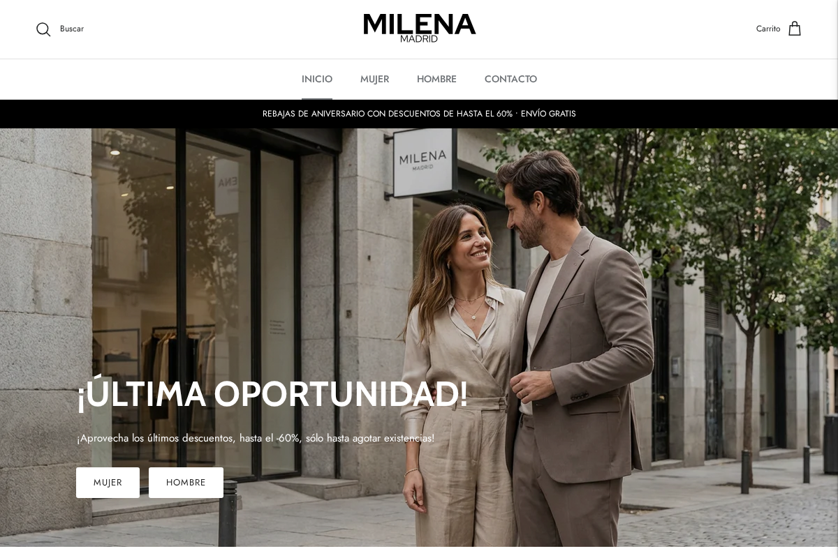 milena-madrid.com homepage screenshot