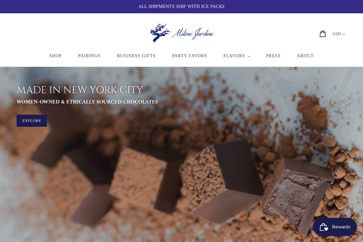 milenejardine.com homepage screenshot