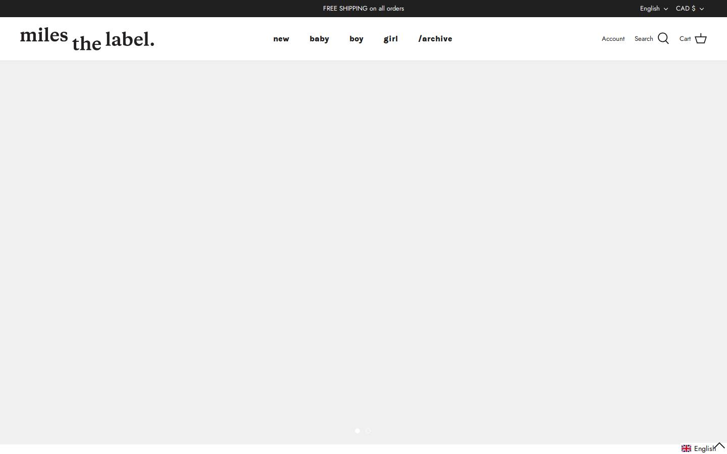 milesbaby.com homepage screenshot