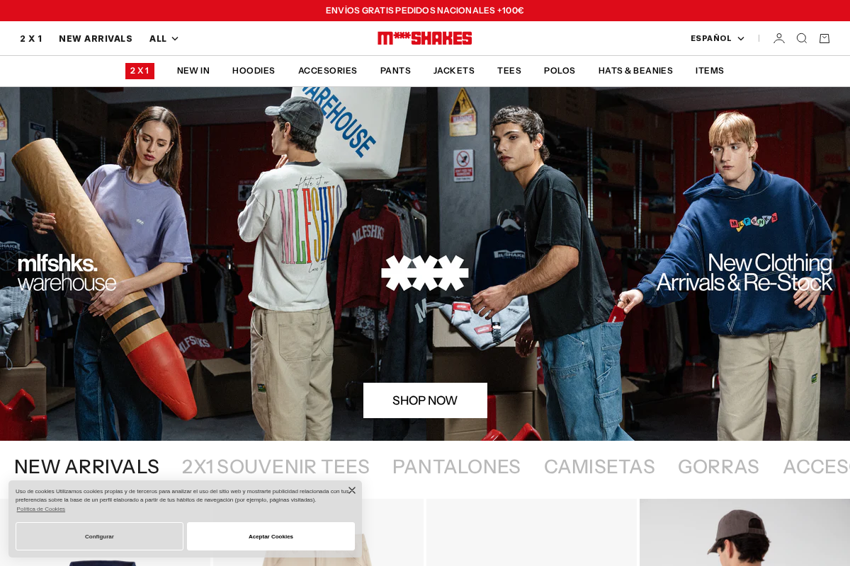 Milfshakes homepage screenshot