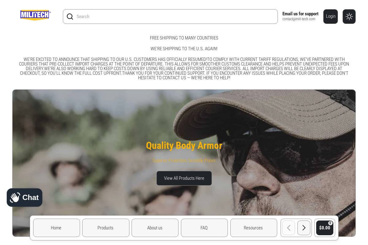 mili-tech.com homepage screenshot