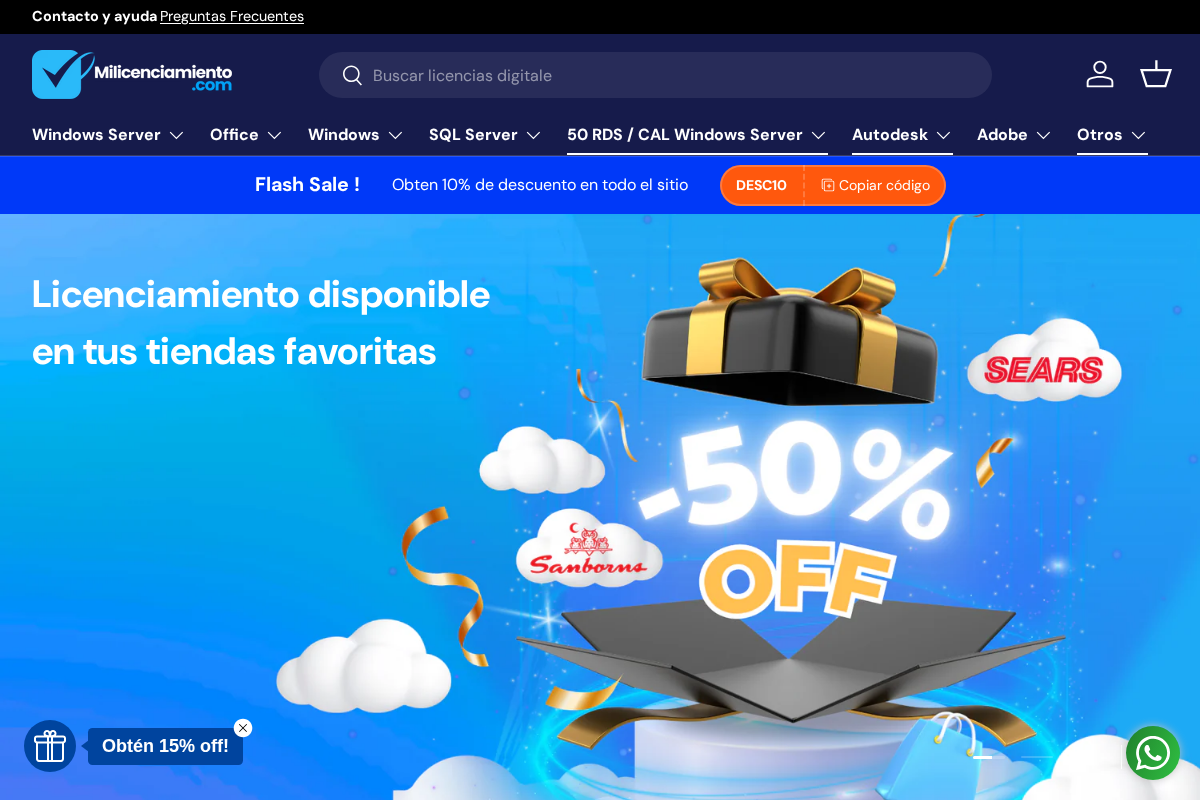 Milicenciamiento homepage screenshot