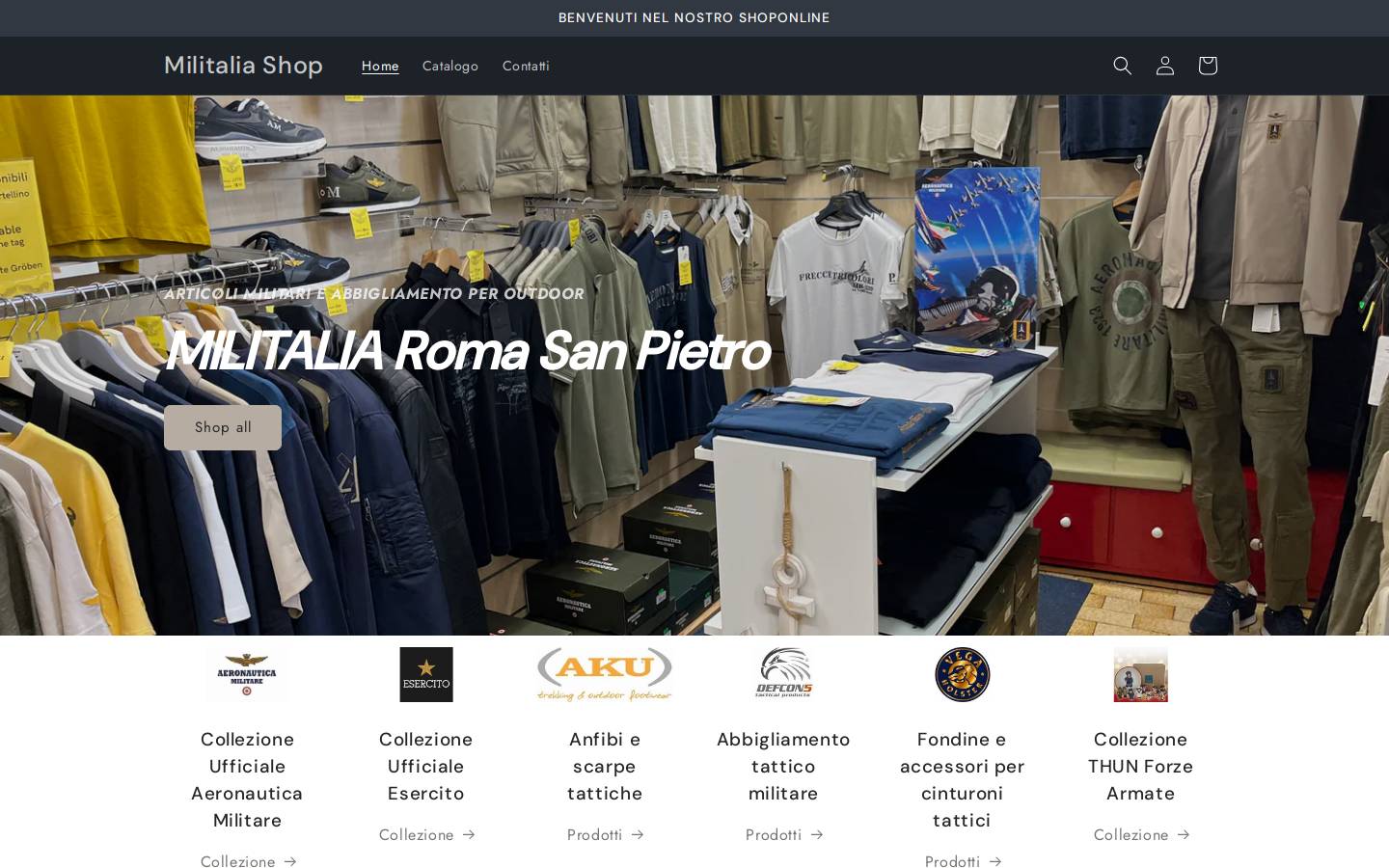 militaliashop.it homepage screenshot