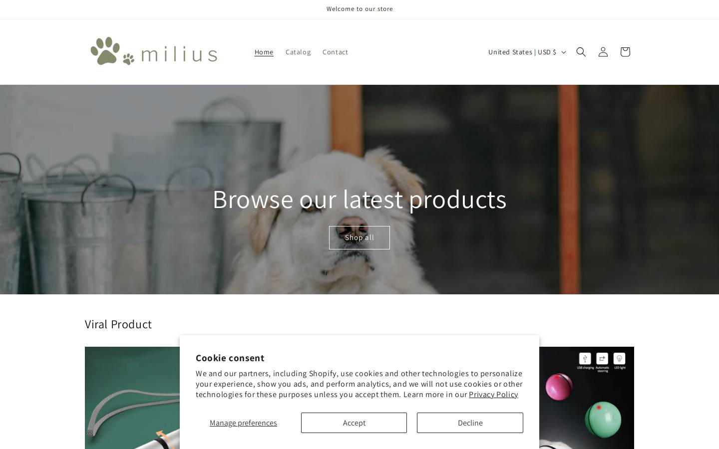 milius.net homepage screenshot